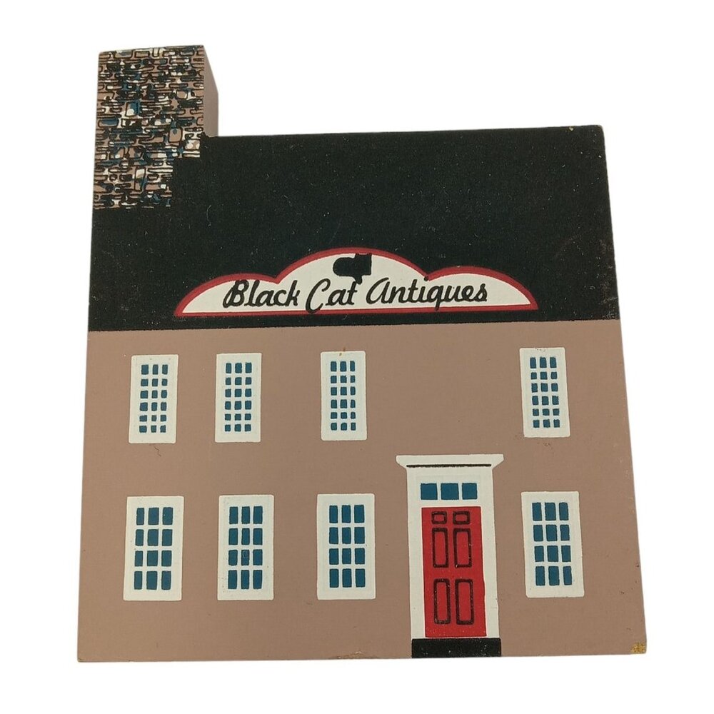 Cat's Meow Village Series VII Black Cat Antiques Building Figurine Signed Faline